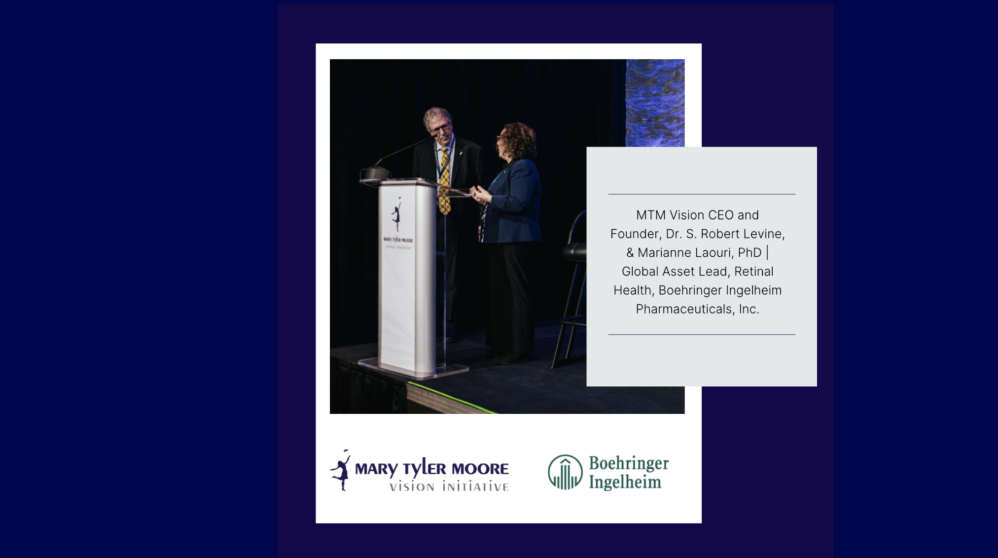 Boehringer Ingelheim Joins the Mary Tyler Moore Vision Initiative to Combat Vision Loss From Diabetes